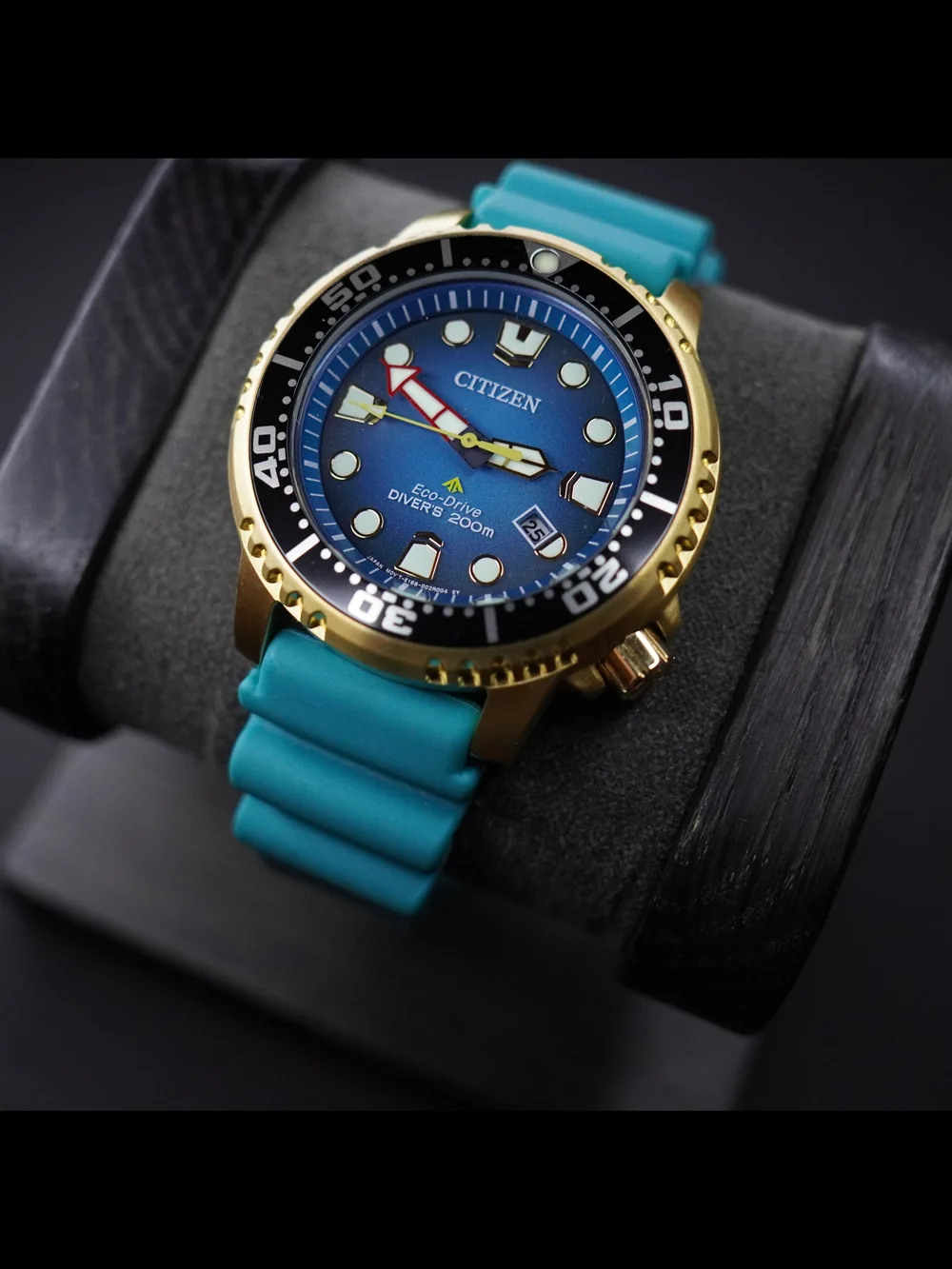 Citizen Eco-Drive Promaster Diver Men's Watch Gold Tone Blue Dial BN0162-02X